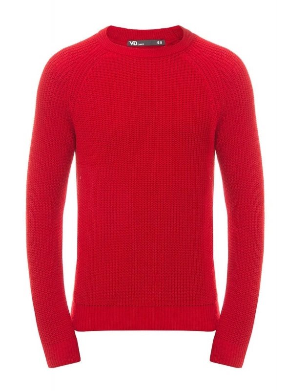 Sweater men's knitted red