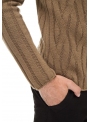 Sweater male knitted brown