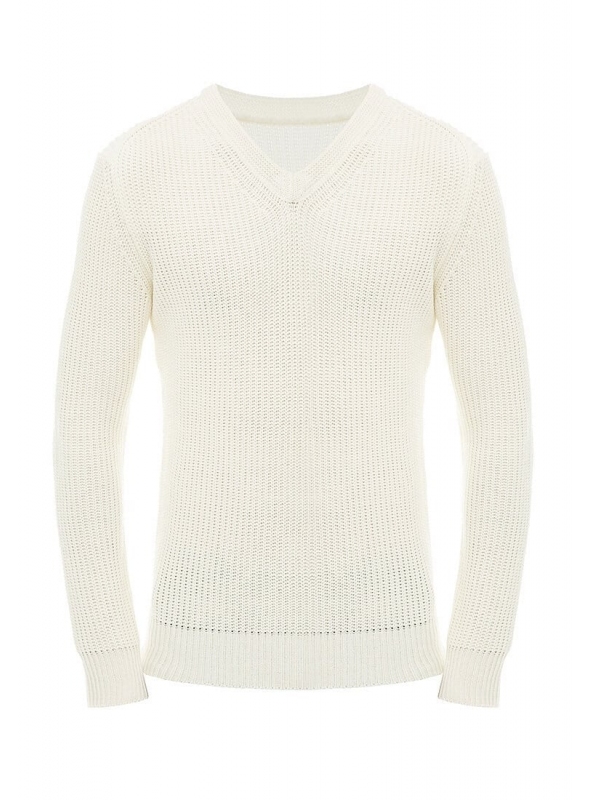 Sweater male knitted white