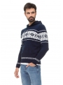 Cardigan for men's knitted blue