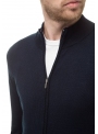 Cardigan men's knitted dark-blue bwith zipper
