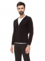 Sweter male knitted black with zipper