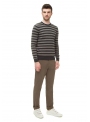 Sweter gray knitted gray striped