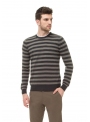Sweter gray knitted gray striped