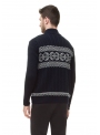 Sweater male knitted blue in snowflakes
