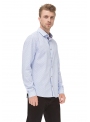 Everyday casual shirt is white and blue in a strip
