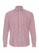 Shirt white-red in a classic cotton strip