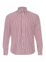 Shirt white-red in a classic cotton strip