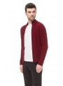 Men's knitted burgundy sweater with zippers