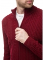 Men's knitted burgundy sweater with zippers