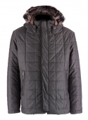 Men's jacket with a zipper gray with a hood