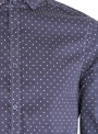 Casual navy blue shirt with a print