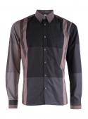 Casual black and brown cotton shirt