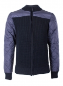 Men's sweater bomber jacket knitted blue