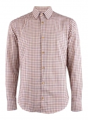 Casual beige cotton checked shirt