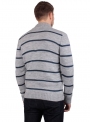 Cardigan men's knitted gray striped