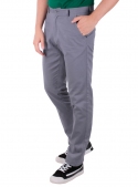 Trousers are cotton gray monophonic