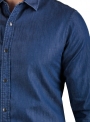 Сорочка джинсова повсякденна синя однотонна