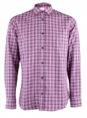 Casual Red-Blue Cotton Checked Shirt