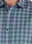 Casual Blue Cotton Checked Shirt