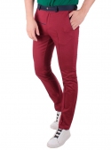 Trousers are cotton claret monophonic