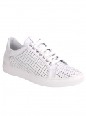 Perforated leather white sneakers