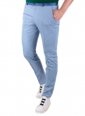 Trousers are cotton blue monophonic