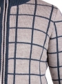 Cardigan men's knitted gray striped
