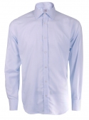 Blue classic cotton shirt in a pattern