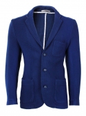 Men's knitted blue wool jacket