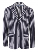 Jacket cotton knitted white and blue striped