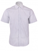 White classic cotton shirt with black stripes