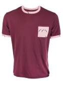 T-shirt men's cotton burgundy