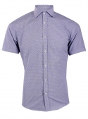 Casual navy blue cotton shirt in a pattern