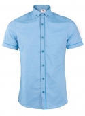 Shirt casual blue with flax