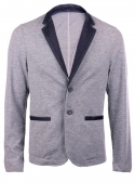 Пиджак хлопковый трикотажный серый меланж