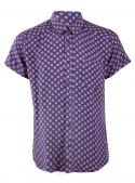 Рубашка повседневная хлопковая синяя в горох Q Collection