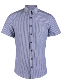 Casual cotton blue-and-white striped shirt