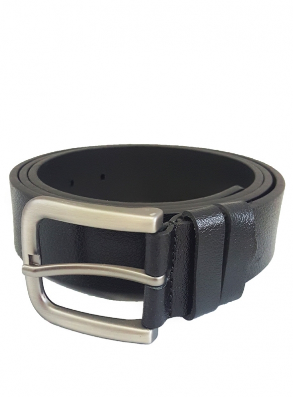 Men's black leather belt LMI