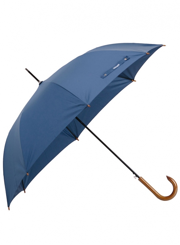 Зонт KRAGO синий с деревяной ручкой