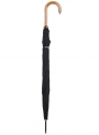 Парасолька KRAGO чорна в білу смужку з дерев'яною ручкою