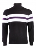 Men's Golf Black with Purple Stripe
