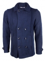 Пальто-пиджак мужское вязаное синее