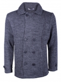 The jacket coat is man's knitted gray