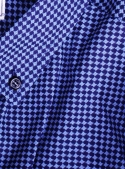 Рубашка мужская повседневная синяя в узор