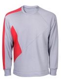 Men's sweater in geometry gray-red