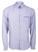 Men's casual gray shirt in white and blue dots