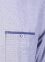 Рубашка мужская повседневная серая в бело-синие точки