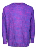 Men's sweater blue-raspberry melange