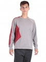 Men's sweater in geometry gray-red